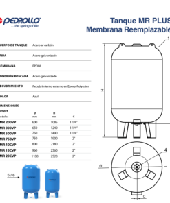 Componentes tanques Vertical MR PLUS membrana reemplazable Pedrollo